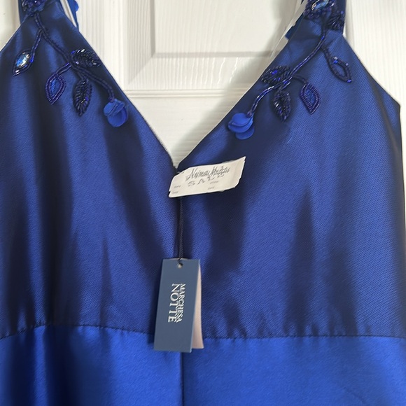 Royal Blue never worn flower embroidered dress. - Picture 7 of 8